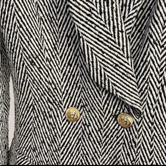 Double breasted striped wool coat - Picture 5 of 10